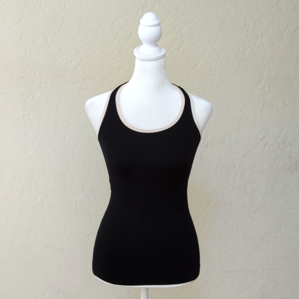 NEW NUX Black Compression Crisscross Back Strap Athletic Tank Top Size Small